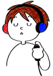 聴力検査を受けているイラスト